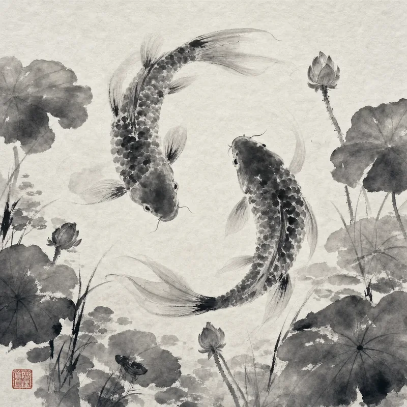 Chinese ink painting example